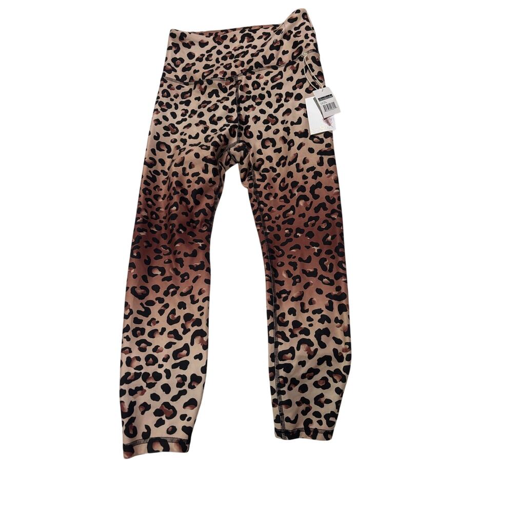Jessica Simpson M cheetah animal print leopard leggings workout wear stretch nwt